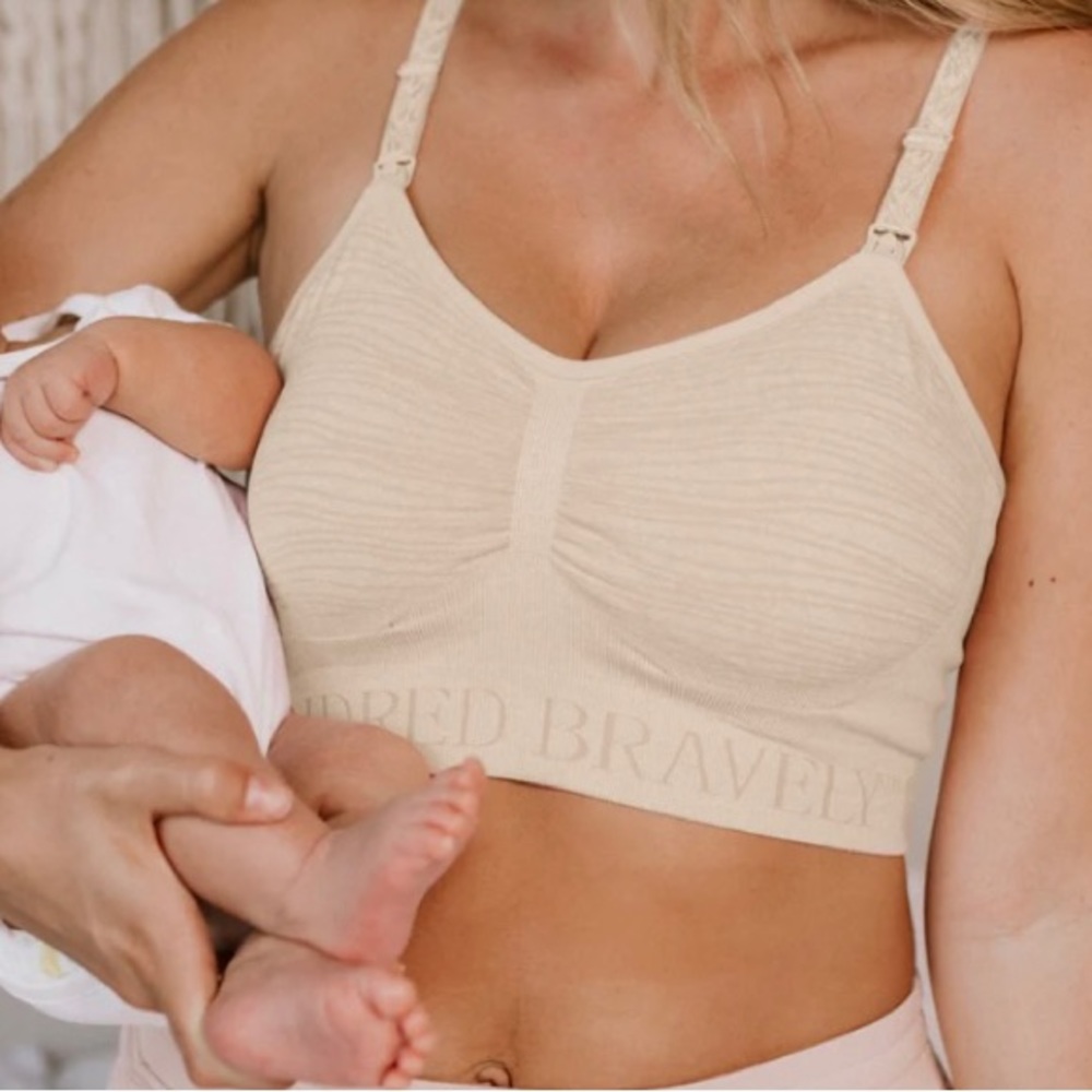 NEW Kindred Bravely Sublime Hands-Free Pumping & Nursing Bra in Beige - Medium